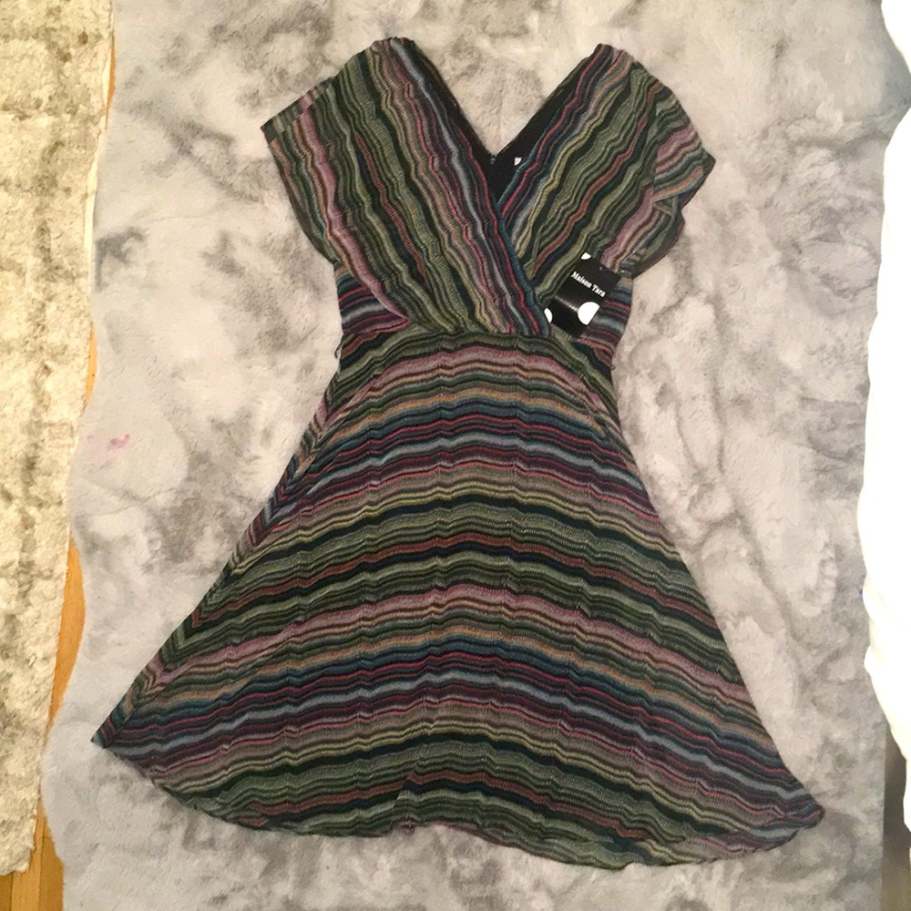 Maison Tara sheer striped dress Nordstrom Rack